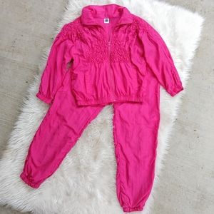 VTG 80s 90s Hot Pink Nylon Balloon Pant Tracksuit